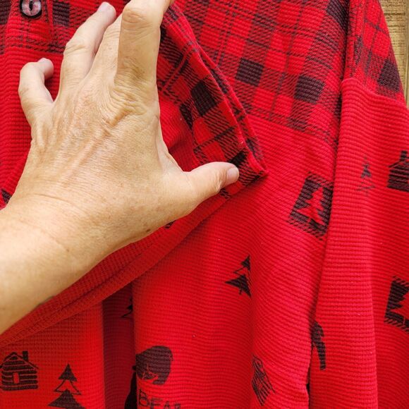 Artisans 2 Piece Pajama Thermal Short Set Vintage No Size Tag Red Christmas - Picture 4 of 12